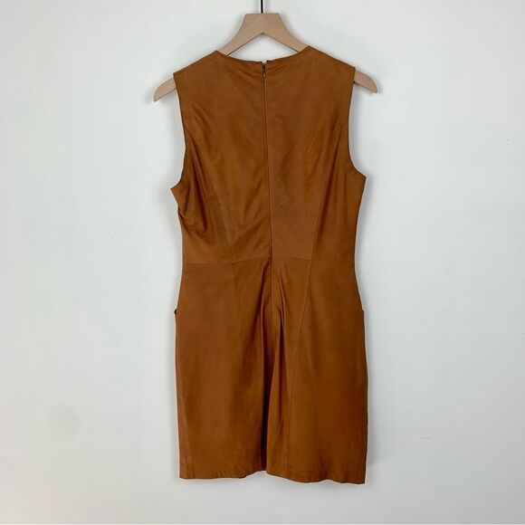 SAS Sportswear Cognac Brown 100% Leather Dress, 6 - Picture 2 of 8